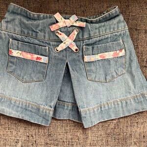 Denim Baby Gap Skirt with Floral Accents